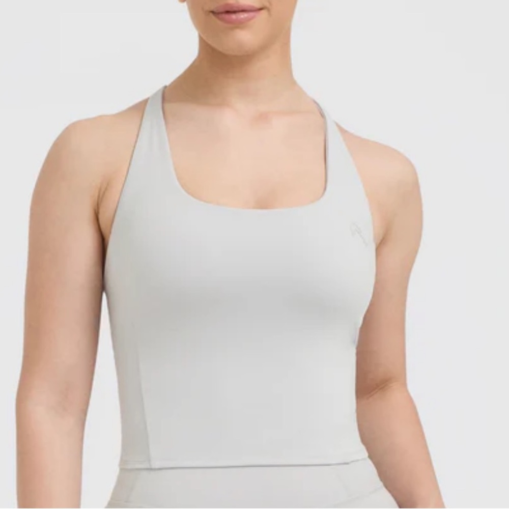 Timeless square neck mid vest- light grey